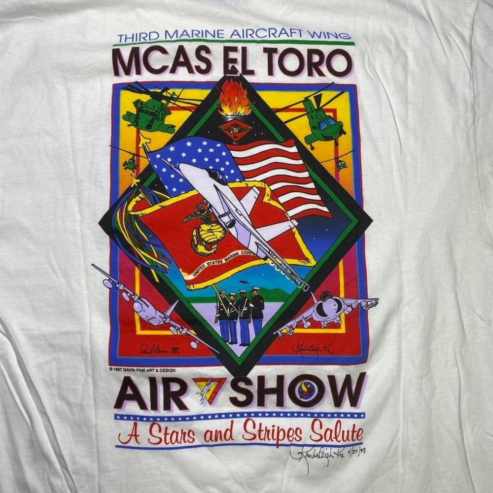 Vintage 90s El Toro air show military plane shirt‎